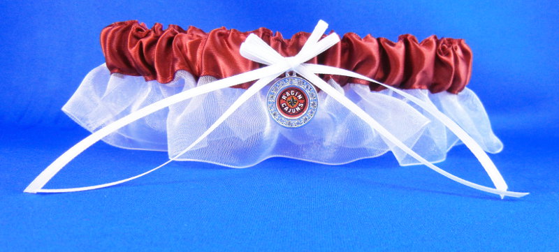 University of Louisiana/Lafaytte Inspired Garter with Licensed Collegiate Charm